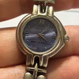 Anne Klein Silver and Blue Artistic Timepiece